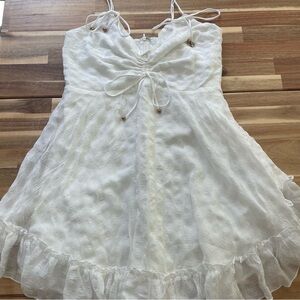 Selfie Leslie White Sleeveless Spaghetti Strap Sundress